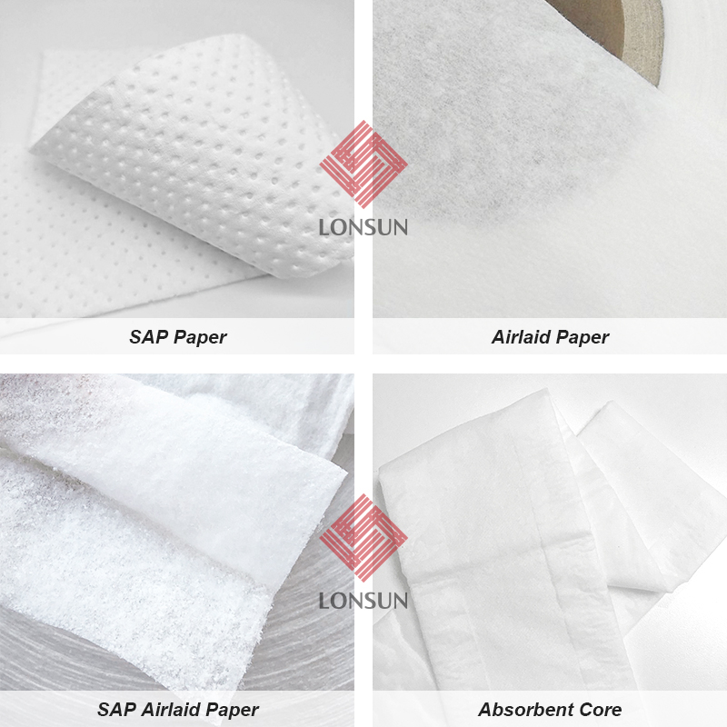 Papel Airlaid de celulose de madeira 100% virgem para absorventes higiênicos