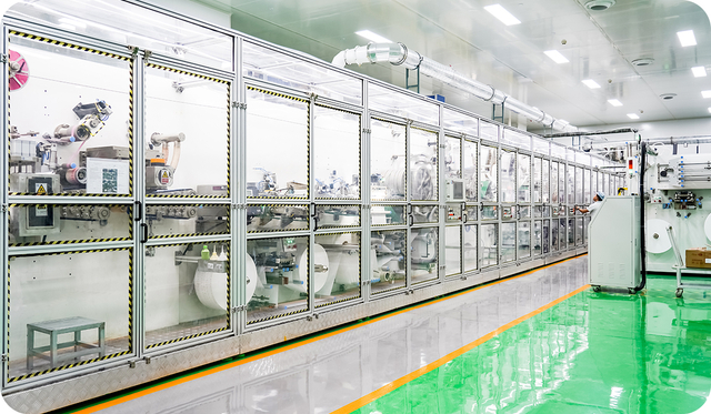 Linha de produção de fraldas